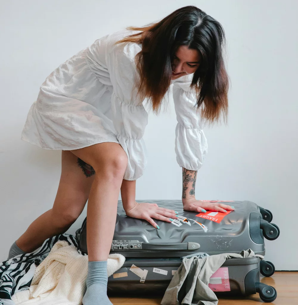 Valise impossible à ferner.