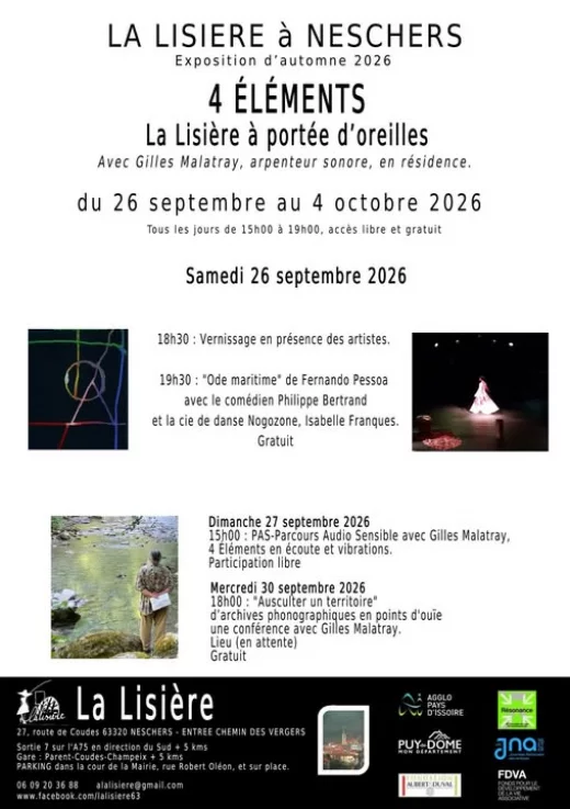 Exposition - 4 Éléments - La Lisière à portée d’oreilles