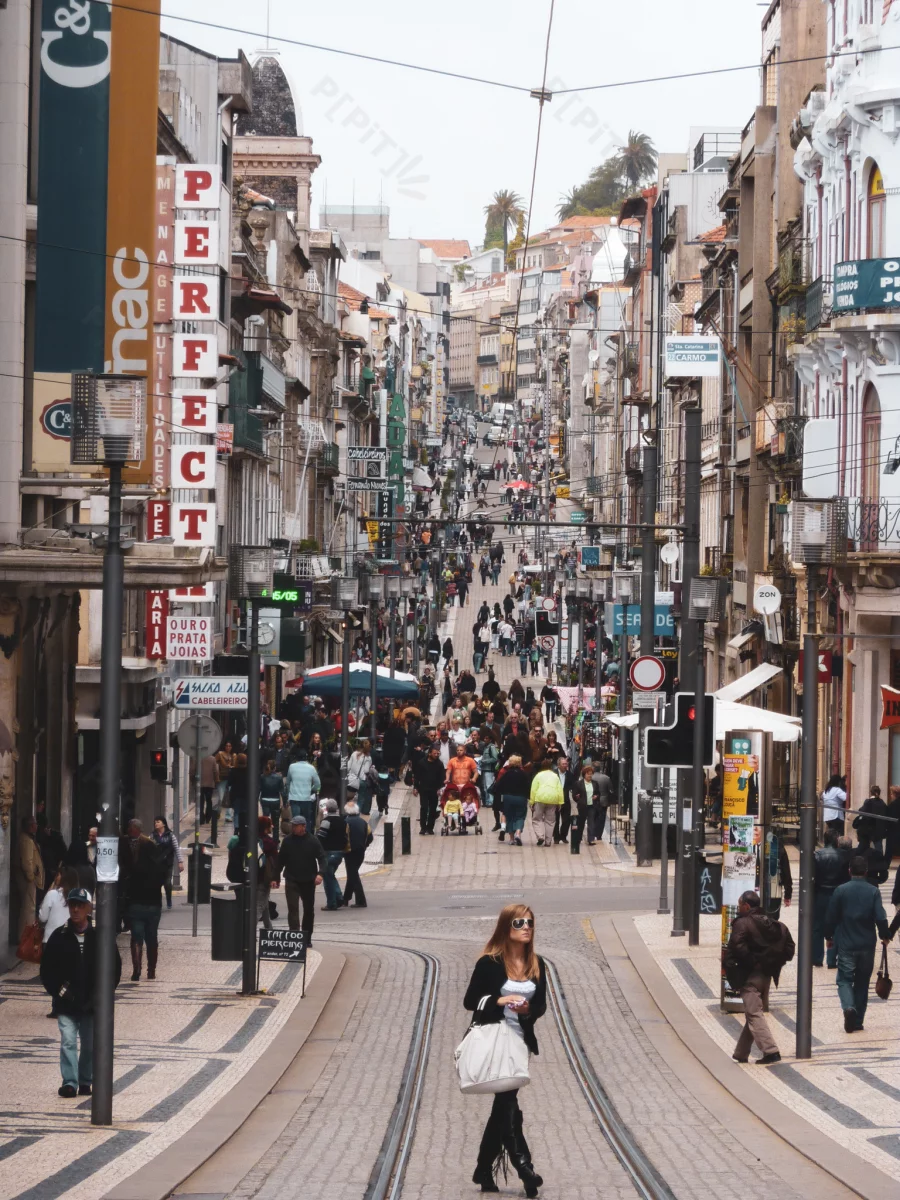 Rues animées de Porto.